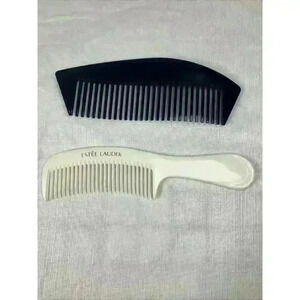 Vtg NOS Estee Lauder White Curved Small Travel Purse Comb Blue Wave‎ Comb New